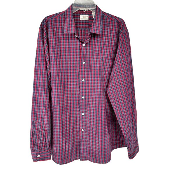 Dockers Mens XL Dress Shirt Classic Fit Stain Defender Plaid Button-Down - Picture 1 of 7